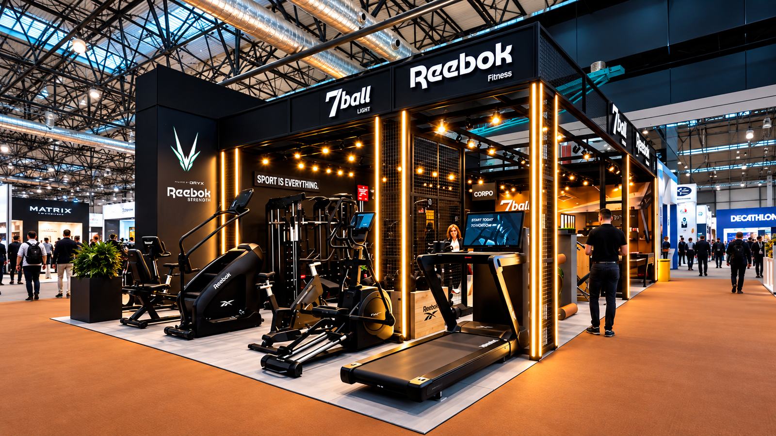 Estande 7ball e Reebok em feira do setor