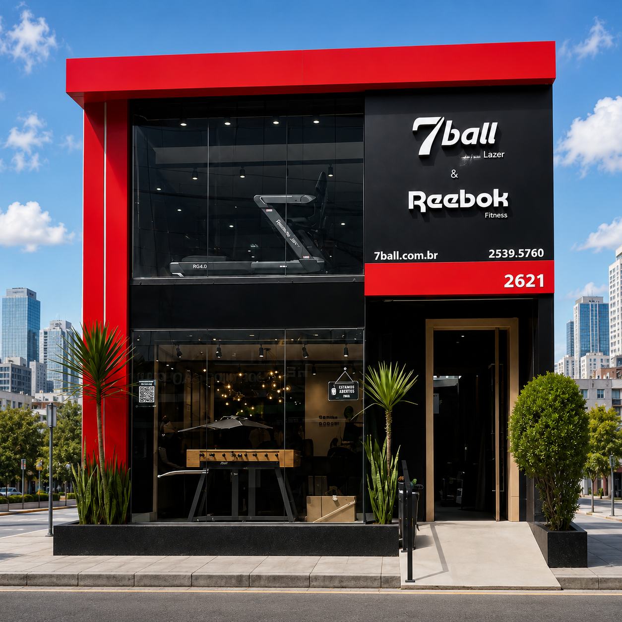Fachada de loja 7ball e Reebok